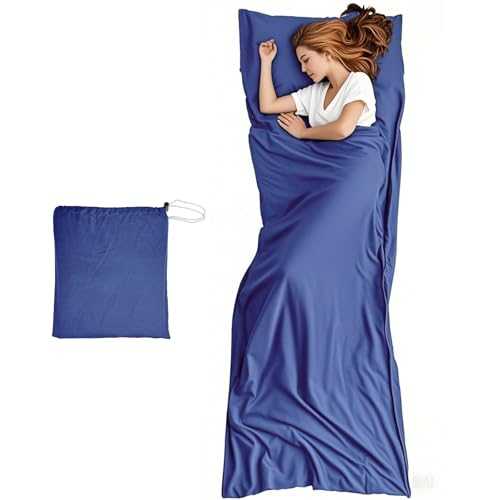 Lightweight Sleeping Bag Liner Single & Double Camping Travel Sleep Sack for Backpacking Hotels & Hostels grey,blue