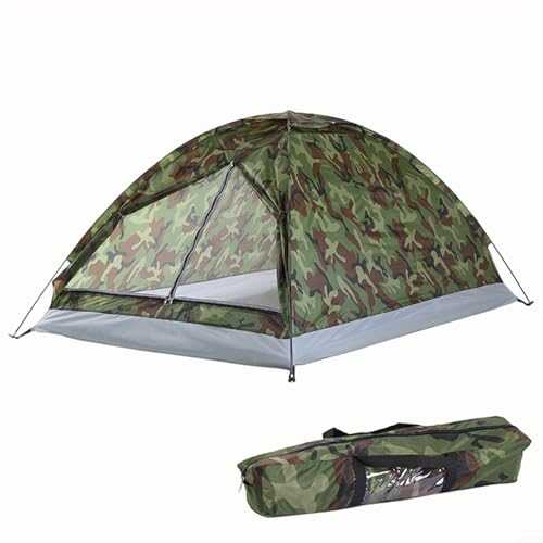 Besttoolifes One Man Tent Waterproof ＆ Sun Resitant 1 Person Backpacking Tent Camouflage Patterns Hiking Tent Lightweight Small Tents With Storage Bag Easy Setup For Camping Hiking(2 person)