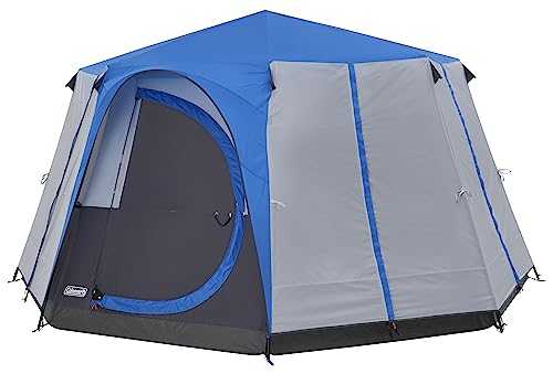 Coleman Tent Octagon, 6 Man Festival Dome Tent, 6 Person Family Camping Tent with 360° Panoramic View, Stable Steel Pole Construction, Sewn-in Groundsheet, 100 Percent Waterproof