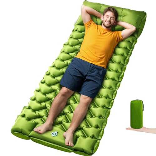 Oramoose Camping Sleeping Pad, Ultralight Camping Mat with Pillow Built-in Foot Pump, Inflatable Sleeping Pads Compact for Travel, Camping Backpacking Hiking Tent Car Camp Gear