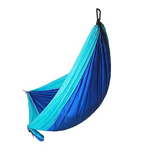 KRXSOBNV, Camping Outdoor 300 x 200 cm 300 kg Load Capacity 2 People Nylon Travel with Hanging Set 2 Carabiners 2 Loops Carry Bag for Travel Garden Yard Patio,Hammock