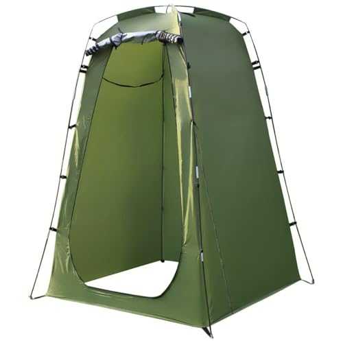Pop-Up Changing Tent, 190T 47x47x75" Shower Tent with Zippered Window & Door, Windproof with Ropes and Pegs, Style 2