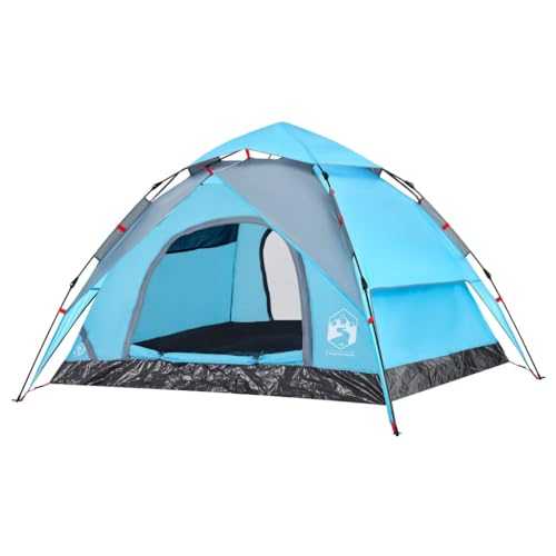 vidaXL 3-Person Lightweight Dome Camping Tent - Quick Release, Waterproof, Blue, 230x200x148 cm