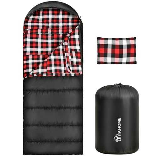 YITAHOME Sleeping Bags for Adults 3-4 Season Sleeping Bag with Pillow Camping Sleeping Bag Backpacking Lightweight Waterproof Compact Single Sleeping Bag for Warm Camping Hiking Outdoor Travel