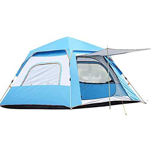 Pop Open 4-Man Tent in Three Seconds - Double Doors and Four Windows - Ideal for Family Camping and Outdoor Activities