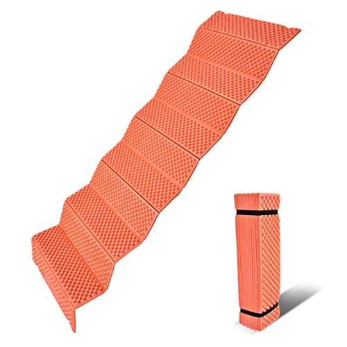 Camping Foam Mat, Outdoor Foldable Foam Camping Mat Beach Picnic Shop Sleeping Pad Waterproof Mattress, Camping, Park and Festival Outdoor Blanket(Orange)
