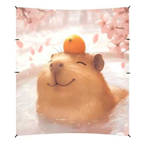 Camping Sun Shelters Capybara with Orange Beach Canopy 126 * 110.2in