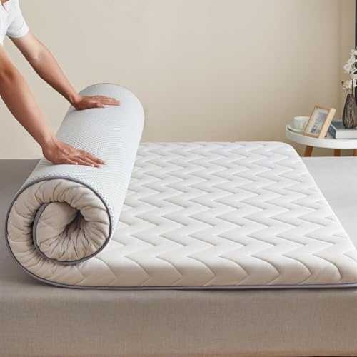 Roll-up futon mattress with non-slip backing for travel camping portable bed for dorm guests