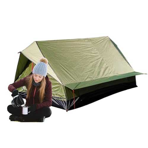 Camping Tent, Rodless Hiking Shelter, Breathable Weatherproof 1-2 Person Shelter for Outdoor Activities, Travel, Mountaineering, Lightweight Portable Cover Adventure