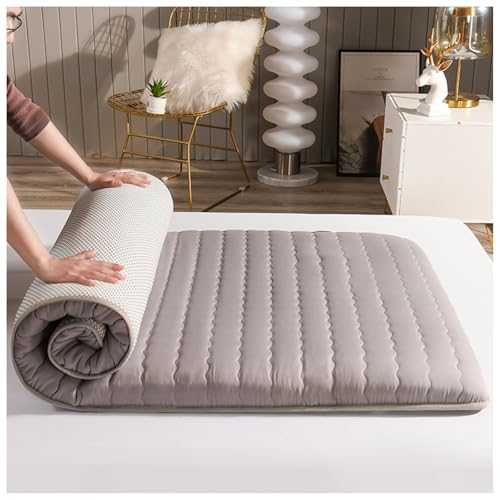 HUMAJORY Japanese Floor Mattress, Futon Mattress, Foldable Roll Up Mattress, Mat Sleeping Pad Dormitory Lounger Pillow Bed for Outdoor Indoor Camping Guest Car(Gray,120x200cm)