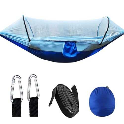 SRKATI Camping Hammock Outdoor Camping Hammocks With Mosquito Net 1-2 Person Travel Camping Fabric Hanging Swing Hammocks Bed(C)