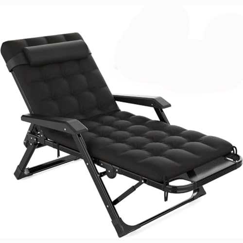 DYHWAC 3 In 1 Oversized Folding Camping Cot Positions Adjustable XL Patio Chaise Lounge Chair, Sleeping Cots for Adults
