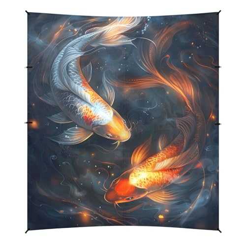 Camping Sun Shelters Glowing Koi Fish Beach Canopy 126 * 110.2in