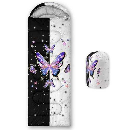 Smell Sunshine Kids Sleeping Bag for Boys Girls,Cartoon Dinosaur Print-Lightweight Warm Portable Outdoor Indoor-Waterproof Cold Weather Resistant Sleeping Bag for Camping Hiking