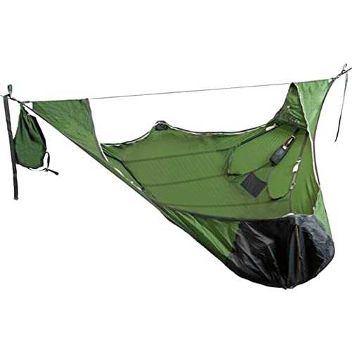 Travel Hammocks Aerial Camping Hammock Portable Hammock Tree House Air Sky Tent Outdoor Triangle Hammock Comfortable Outdoor Garden Deck Camping Furniture (Color : Green, Size : 210x70cm)