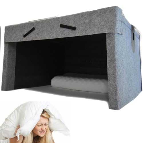 Sleeping Soundproof Cabin, Premium Blackout Tent, Sleep Assist Cabin, Sleep Light Proof Tent, Foldable Privacy Space, Soundproof/Light-Proof/Built-in Dual Speakers
