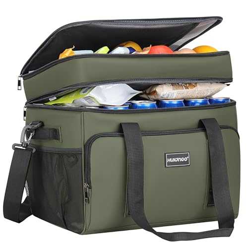 Hulongo Cool Bag Insulated Cooler Bag Waterproof Picnic Double Thermal Bag For Camping, Travel, Grocery Shopping & Fishing, 42L