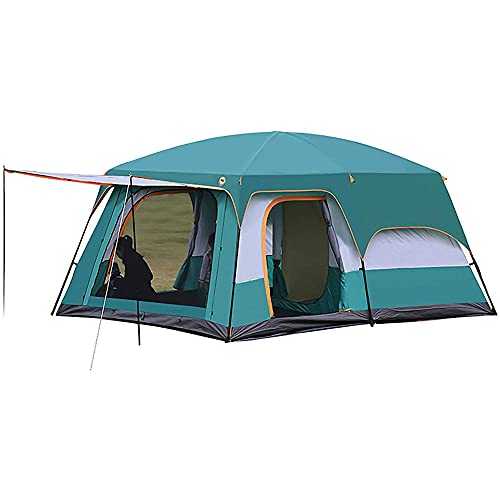 Camping Tent with 2 Extra Dark Sleeping Cabins for 5-12 Person Outdoor Doble Layer Family Tent Waterproof Windproof Beach Tent Sun Shelter Dome Tent for Festivals Garden