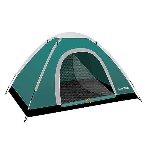 RISEPRO Portable Camping Tent, 2 Person Lightweight Tent, Waterproof Windproof, UV Protection, Perfect for Beach, Outdoor, traveling, hiking, camping, hunting, fishing, etc DC