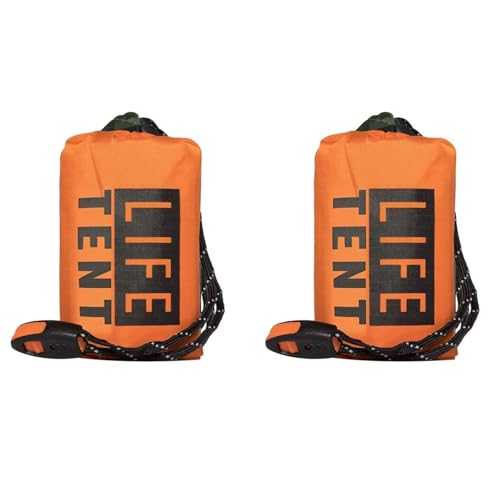 Rersduyt 2X Insulated Emergency Tent 2 Person Waterproof Emergency Life Saving Insulated Includes Life Whistle Ripstop Tent