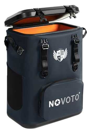 Novoto Magnetic Backpack Cooler 30 Can, Insulated Soft Cooler Bag for Men & Women, Zipperless Waterproof Soft Sided Cooler for Beach, Lunch, Picnic, Kayak, Car, Camping & Party