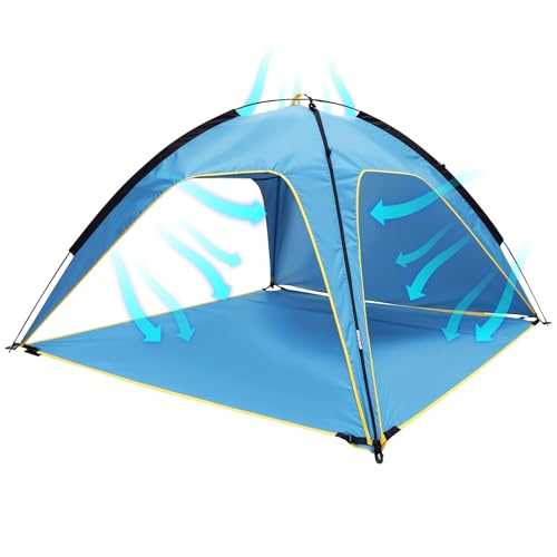 iMounTEK Beach Tent Outdoor UPF50+ Tent Canopy for 4-6 Person with 3 Door Openings Carrying Bag Waterproof Easy Setup for Beach Picnic Camping Hiking Adventure Fishing