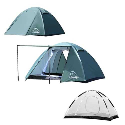 TENPLAY 2Person CampingTent Lightweight Backpacking Tent 210T Polyester PU3000mm Waterproof Windproof Two Doors Easy Setup Double Layer Outdoor Family Camping Hunting Hiking Mountaineering Travel…