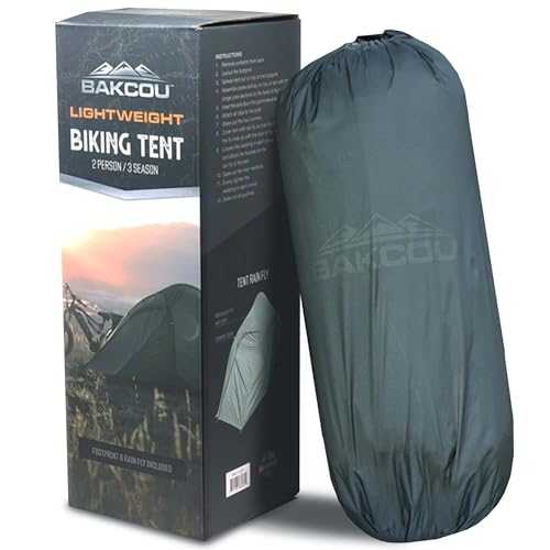Bakcou - Lightweight Biking Tent 54" x 84" - 2-Person Capacity, Easy Setup, Waterproof Fly & Complete Ventilation - Comfortable Bikepacking Adventures