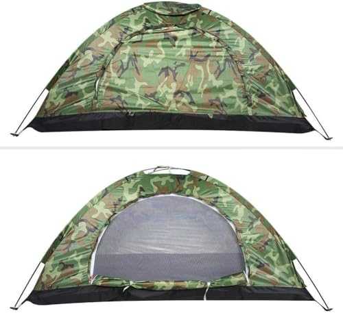 One Man Tent 1 Man Tent Lightweight Camping Tent Uv Protection Waterproof Outdoor Camping Tent Camouflage Tent One Person Dome Tent With Portable Carry Bag For Camping Hiking, 200 X 100 X 100Cm