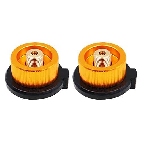 2Pcs Gas Adapter Outdoor Hiking Camping Stove Adapter Convertor Stove Connection for Butane Canister to Screw Gas Cartridge