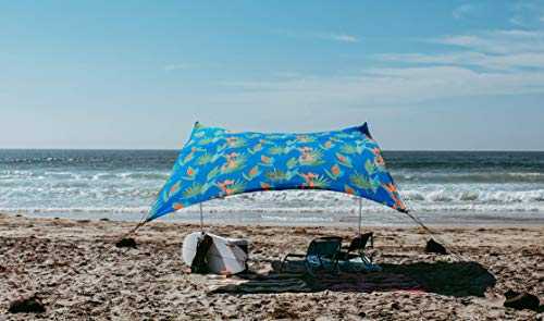 Tents Beach Tent, 7ft Tall, 9 x 9ft, Reinforced Corners and Cooler Pocket (Tropical Floral)