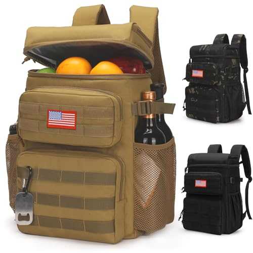 Tactical Backpack Cooler,Soft Lightweight Leakproof Cooler Backpack,Insulated Cooler Bag,Portable Soft Cooler Bag Waterproof for Beach, Travel, Camping, Picnic, Hiking