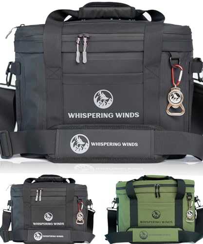 Whispering Winds Soft Sided Insulated Cooler Bag, Large 30-Can Capacity, Leak-Proof, Collapsible, Portable Cooler for Camping Travel Beach