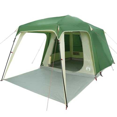 Camping Tent with Porch Dome 5-Person Green Waterproof vidaXL