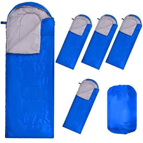 6 Pack Sleeping Bags for Adults Sleeping Bags 4 Season Warm Envelope Sleeping Bags Lightweight Waterproof Sleeping Bags with Compression Sack for Outdoor Camping Backpacking Hiking