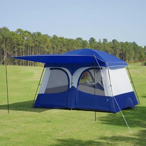 Vidalido Tents，3-4 Person Camping Tent with Extended Vestibule，Weather Resistant Family Tents with Breathable Mesh Windows，Easy Install Waterproof Outdoor Tent for Backpacking and Camping Hiking
