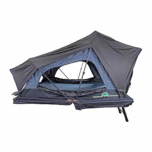 Overland Vehicle Systems XD Sherpa Soft Shell Aluminum Hard Shell Hybrid Roof Top Tent with Blackout Kit - Grey Body & Black Rainfly