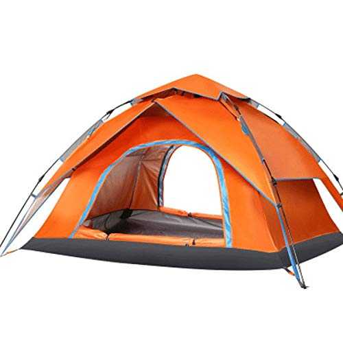 Tent 4 Persons Double Layer Automatic Pop Up Camping Tents Sun Shelter Instant Tent Compact Waterproof Windproof, Perfect for Beach, Outdoor, Traveling, Hiking, Camping, Hunting, Fishing