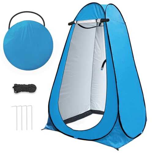 riggoo Camping Toilet Tent Pop Up, Outdoor Shower Changing Tent, Portable Pop Up Toilet Tent Privacy Tent for Hiking Beach(UV 40+)