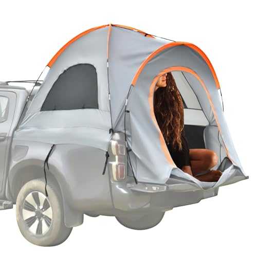 Pickup Truck Tent Portable Truck Bed Tent for Camping Double Layer Portable Gray