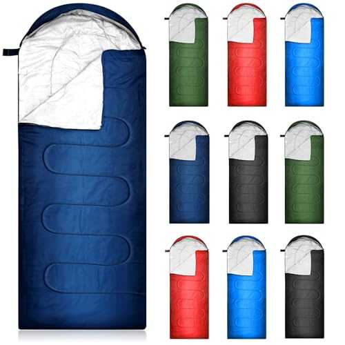 Tranqun 10 Pcs Sleeping Bags for Adults Kids Girl Boy Cotton Liner Cold Warm Weather 4 Seasons Camping Gear Equipment Lightweight Waterproof Backpacking Sleeping Bag for Hiking Outdoor Travel, 5 Color