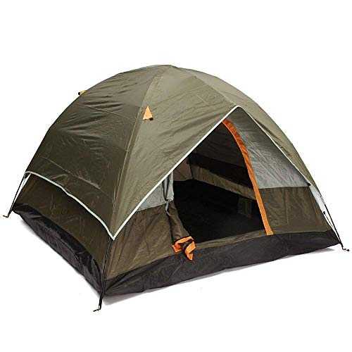 Tent Windproof Anti- Sunshade Canopy Outdoor 4 Persons Camping Tent Double Layer for Backpacking Fishing