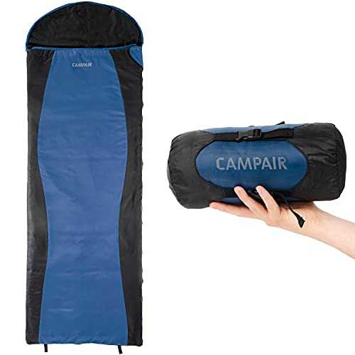 CampAir Ultra Lite Sleeping Bag - Lightweight for Spring, Summer - Small pack size, Ripstop fabric, Blue