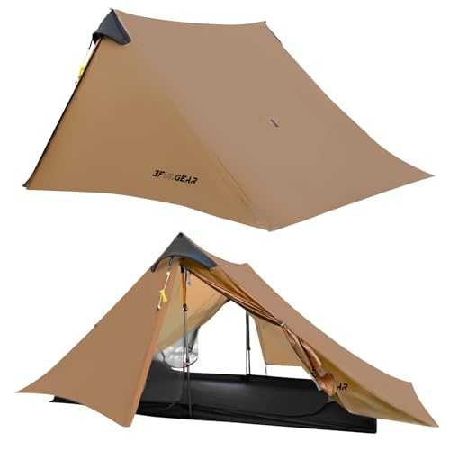 RDYMONKEY UL Gear Lanshan 2 Tent 2 Person Ultralight Waterproof Professional Hiking Tent for 2 Person Camping Double Layer (3 Seasons, Khaki)