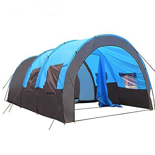 JQDZX Camping Tunnel Tent, Family Dome Tent with Awning- UV Protection Water Resistant Tunnel Sun Shade, Bedroom Tent Sleeping Area 5-8 Person, for Travel, Hiking And Other Outdoor Sports