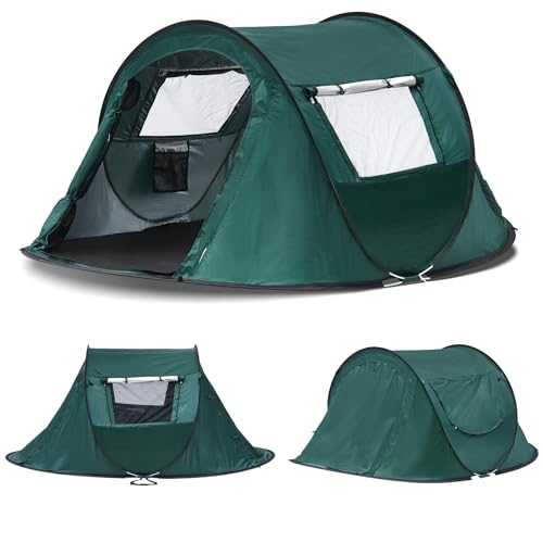 TUKAILAI Pop Up Tent 2-3 People Camping Tent Waterproof Automatic Tent 4 Season Pop-Up tent for Camping Hiking Traveling Beach 245x145x100cm