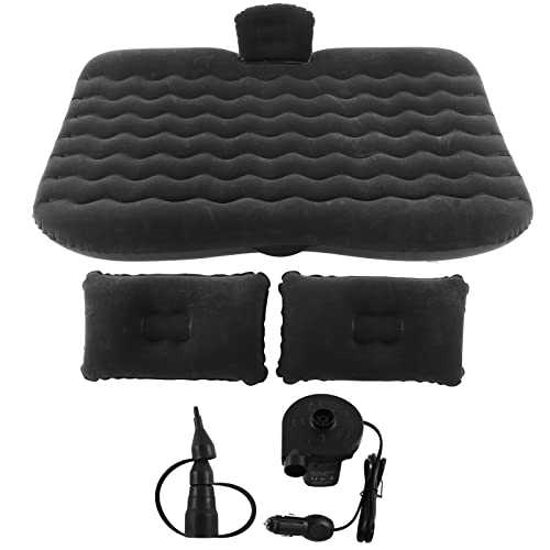 Inflatable Car Air Mattress Bed Premium Double Layer Hammock Style Car Camping Mattress Travel Sleeping Pad with Headrests for Road Trips Camping Adventures Comfortable PVC