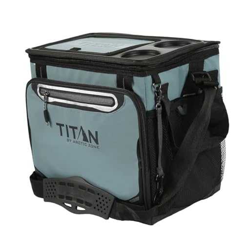 Titan Arctic Zone - Insulated Leak-Proof Collapsible Cooler Bag, Holds 40 Cans, Teal, Blue