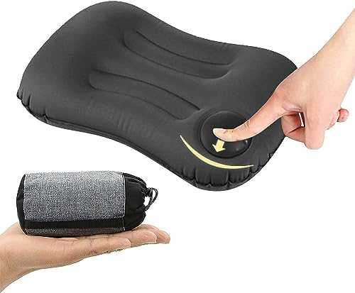 Ultralight Inflating Pillow,Camping &Beach Travel Pillow,Press to Inflate Folding Pillow,Ergonomic for Neck & Lumbar Support