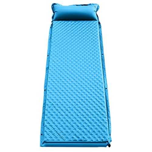 JUNK Camping Mat with Pillow, Ultralight Inflatable Camp Air Mattress Extra Thick, Waterproof Self Inflating Sleeping Pad for Backpacking, Hiking, Travel, Tent, Outdoor,A1,single